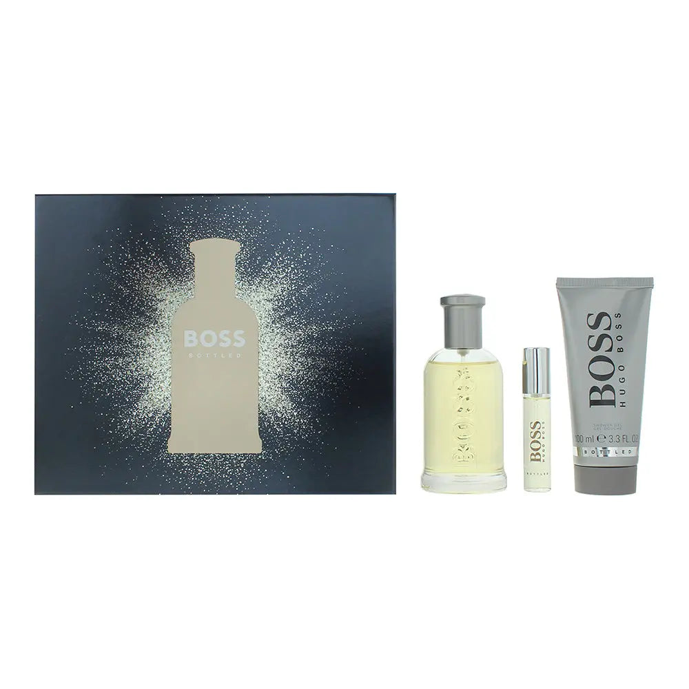 Hugo Boss Bottled 3 Piece Gift Set: Eau de Toilette 100ml - Eau de Toilette 10ml - Shower Gel 100ml Bottled