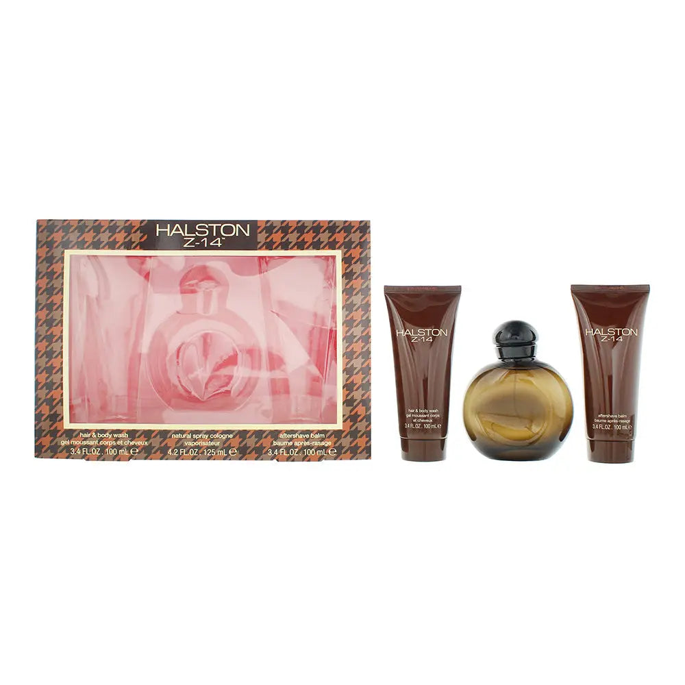 Halston Z-14 3 Pieces Gift Set: EDC 125ml - After Shave Balm 100ml - Hair  Body Wash 100ml Z-14
