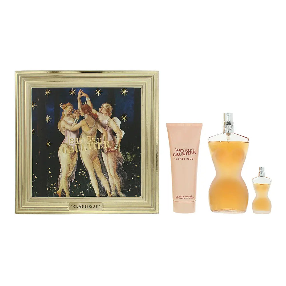 Jean Paul Gaultier Classique 3 Piece Gift Set: Eau De Toilette 100ml - Eau De Toilette 6ml - Body Lotion 75ml Classique