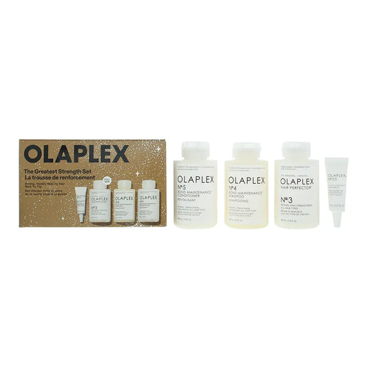 Olaplex The Greatest Strength 4 Piece Gift Set: No.4 Shampoo 100ml - No.5 Conditioner 100ml -No.3 Hair Perfector 100ml - No. 05 Hair Treatment 5ml Olaplex