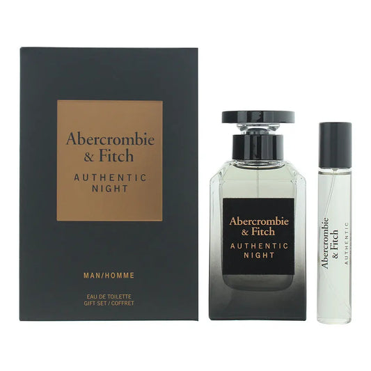Abercrombie & Fitch Authentic Night Men 2 Piece Gift Set: Eau de Toilette 100ml Scent Global