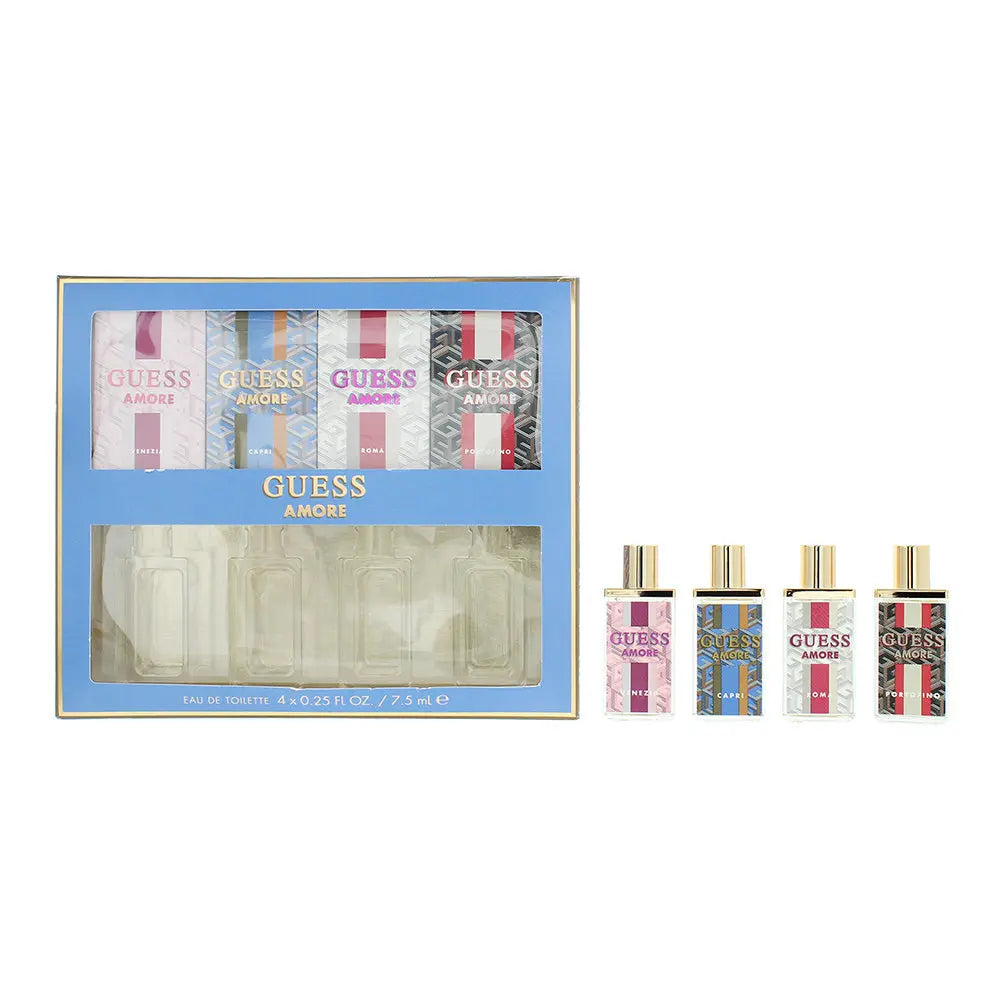 Guess Amore Gift Set: Venezia - Capri - Roma and Portofino Eau de Toilette 4 x 7 Scent Global