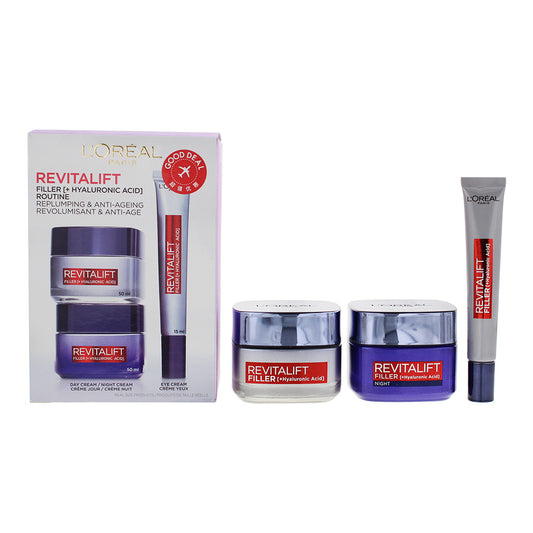 L'Oreal Revitalift Gift Set Day Cream 50ml + Night Cream 50ml + Eye Cream 15ml