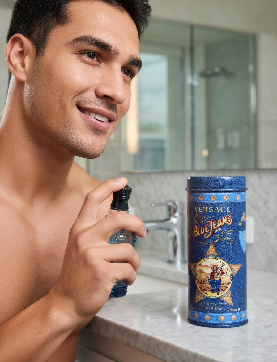 Set of 2 Versace Blue Jeans Eau de Toilette 75ml each for Men – Fresh Citrus Woody Fragrance, Long Lasting Classic Cologne Spray, Everyday Casual Scent The Beauty Store