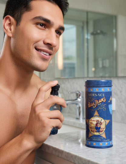 Set of 2 Versace Blue Jeans Eau de Toilette 75ml each for Men – Fresh Citrus Woody Fragrance, Long Lasting Classic Cologne Spray, Everyday Casual Scent The Beauty Store