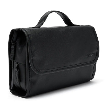 'Emma' 3 in 1 Hanging Wash Bag in Black Victoria Green