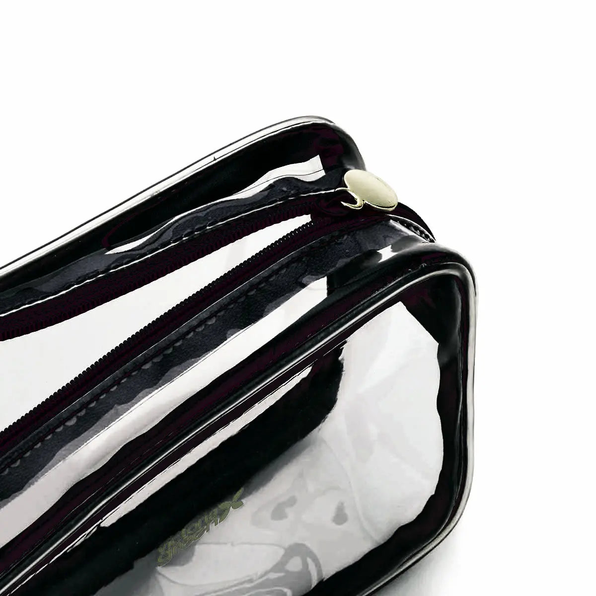 Small Clear Beauty Kit Case - Black Edge Victoria Green