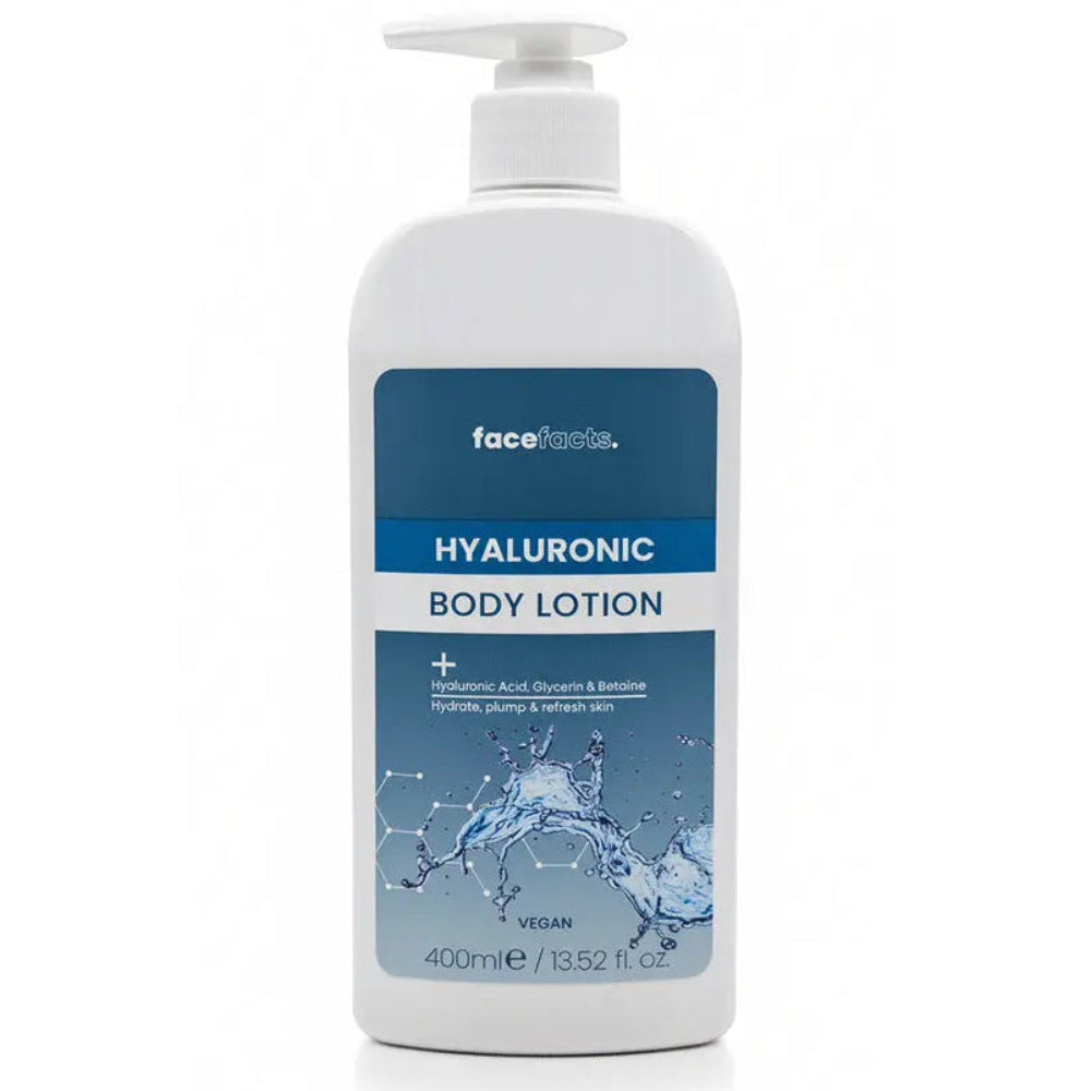 Face Facts Hyaluronic Body Lotion Vegan Pump Bottle 400ml Face Facts
