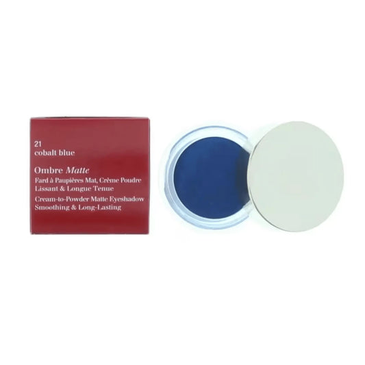 Clarins Ombre Matte Cream-To-Powder Eyeshadow 7g Shade 21 Cobalt Blue & Shade 20 Ultra Violet Long-Lasting Blendable Highly Pigmented Matte Eye Shadow Duo Crease-Proof All-Day Wear for All Eye Types The Beauty Store