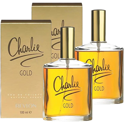Revlon Charlie Gold Eau de Toilette Spray 100ml x 2 - Womens Perfume Revlon