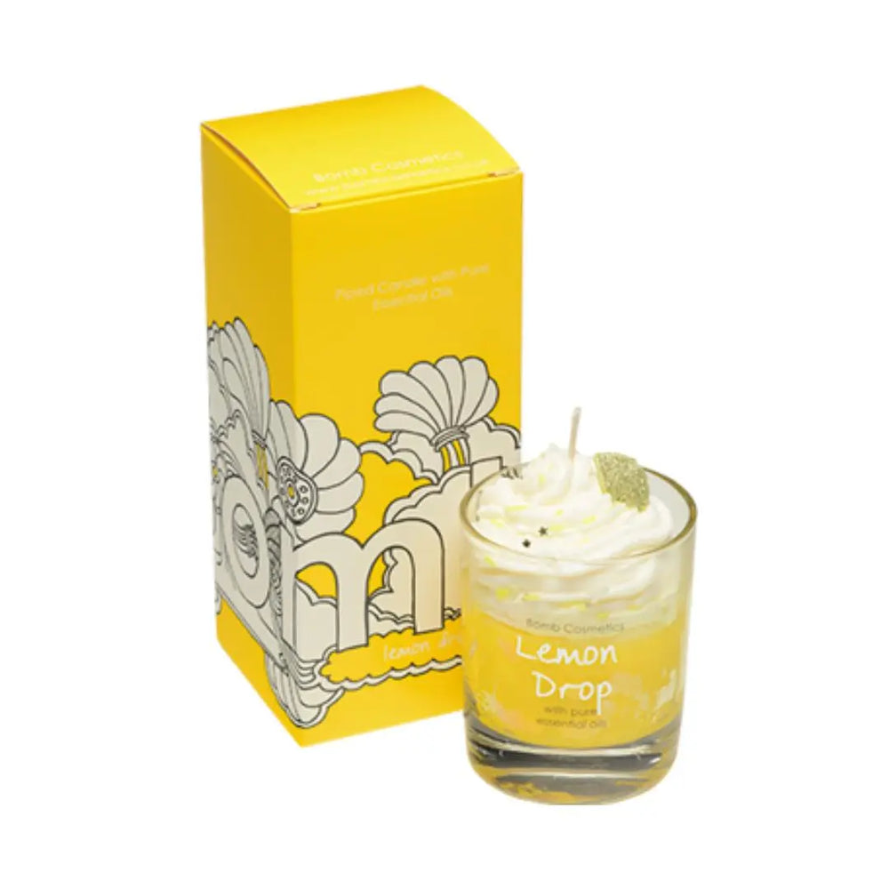 Bomb Cosmetics Piped Candle Lemon Drop with Pure Essential Oils Bomb Cosmetics