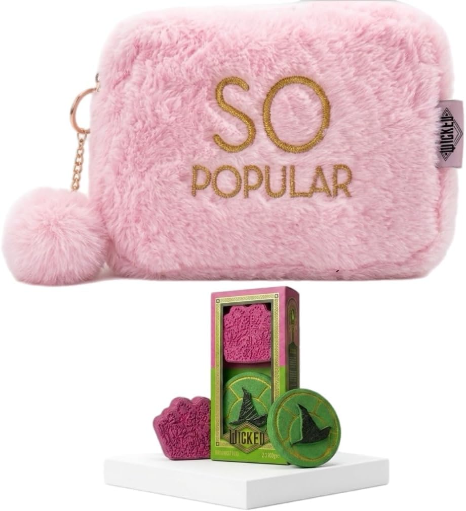 Wicked The Movie Glinda Cosmetic Bag + Bath Bomb Wicked The Movie