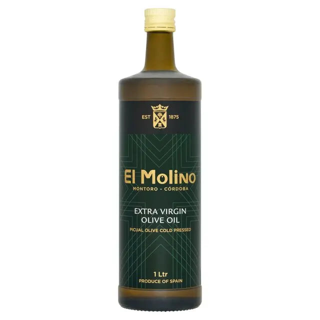 El Molino Extra Virgin Olive Oil 1L Cold Pressed Picual Olives Made in Spain El Molino
