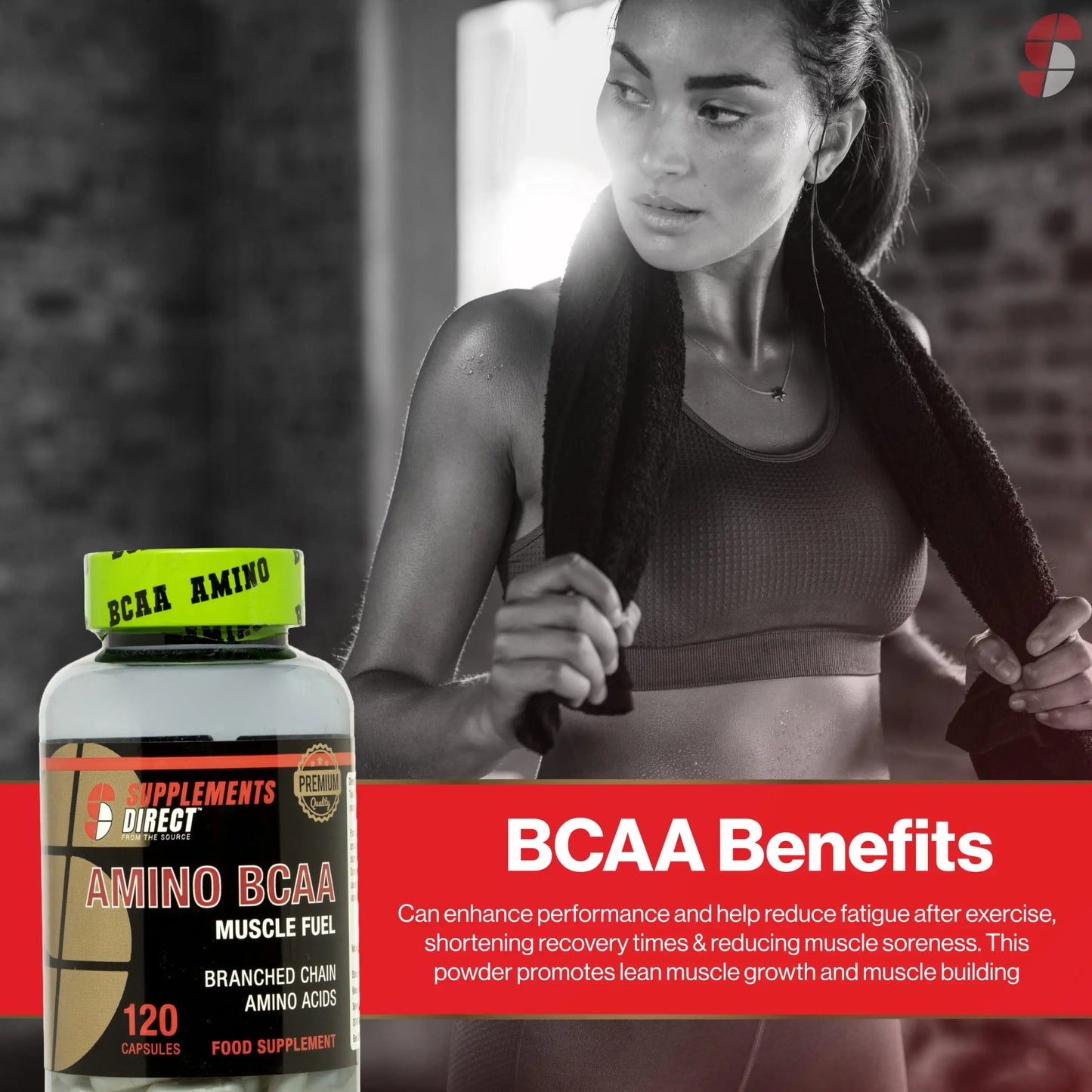 Supplements Direct Amino BCAA Muscle Fuel 120 Capsules - 2 Month Supply Supplements Direct