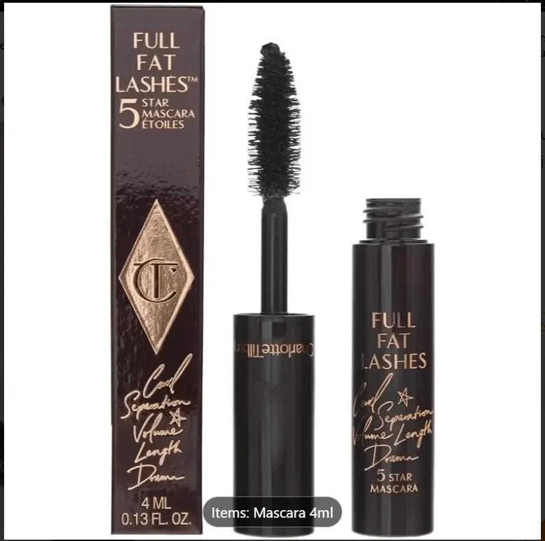 Charlotte Tilbury Full Fat 5 Star Glossy Black Mascara 4ml & Shu Uemura Brow Unlimited Mascara 4.4ml – Black & Mystic Green Eye Makeup Duo The Beauty Store