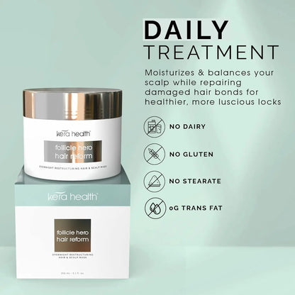 Kera Health Follicle Hero Hair Reform Overnight Restructuring Hair & Scalp Mask 150ml Kera Health