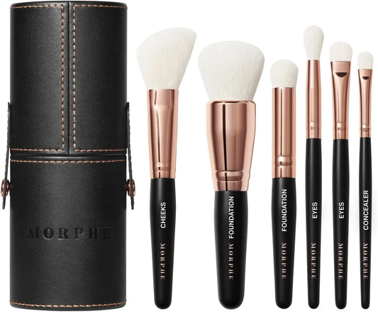 Morphe Rose Away 6-Piece Travel Makeup Brush Set Morphe