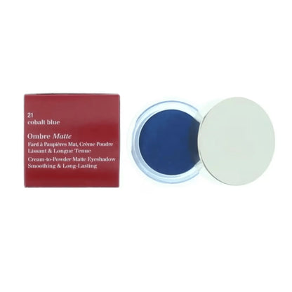 Clarins Ombre Matte Cream-To-Powder Eyeshadow 7g Shade 21 Cobalt Blue & Shade 20 Ultra Violet Long-Lasting Blendable Highly Pigmented Matte Eye Shadow Duo Crease-Proof All-Day Wear for All Eye Types The Beauty Store