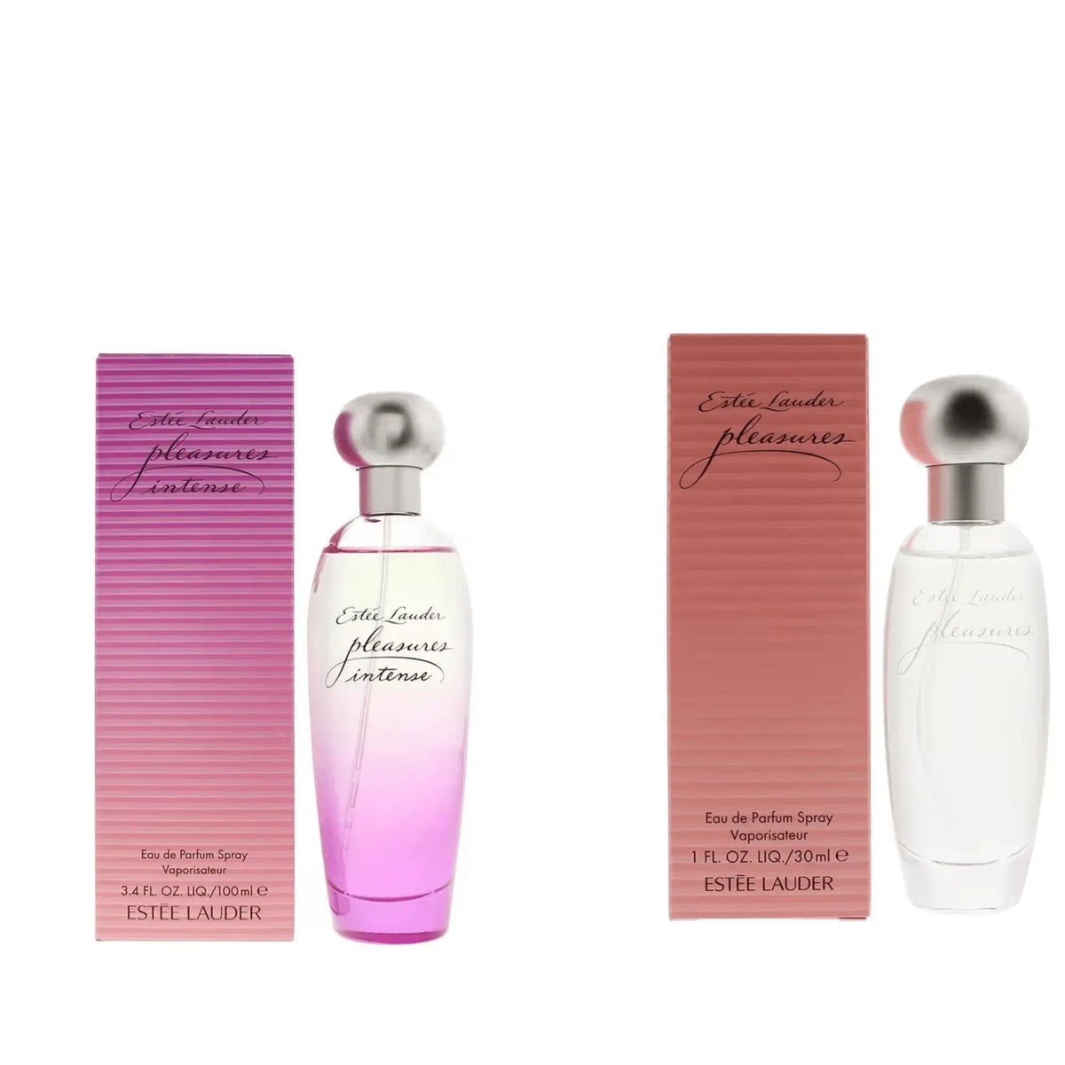 Estee Lauder Pleasures Intense Eau de Parfum 100ml & Estee Lauder Pleasures Eau de Parfum Spray 30ml Rich Intensely Floral & Fresh Clean Floral Feminine Fragrance Duo Gift Set | Full Size & Compact Luxury EDP Perfume Bundle The Beauty Store