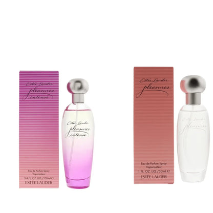 Estee Lauder Pleasures Intense Eau de Parfum 100ml & Estee Lauder Pleasures Eau de Parfum Spray 30ml Rich Intensely Floral & Fresh Clean Floral Feminine Fragrance Duo Gift Set | Full Size & Compact Luxury EDP Perfume Bundle The Beauty Store