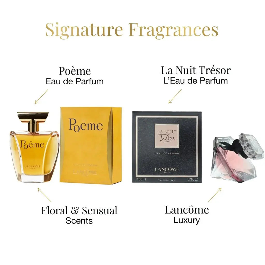 Lancôme La Nuit Trésor EDP Spray 50ml & Lancôme Poème EDP Spray 100ml Deep Romantic Floral & Warm Floral Oriental Feminine Fragrance Duo Gift Set | Iconic French Luxury Perfume Bundle for Her The Beauty Store