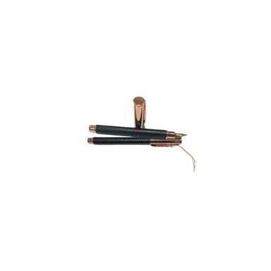 Smalto Brown Leather and Rose Gold Ink Pen Discontinued - The Beauty Store