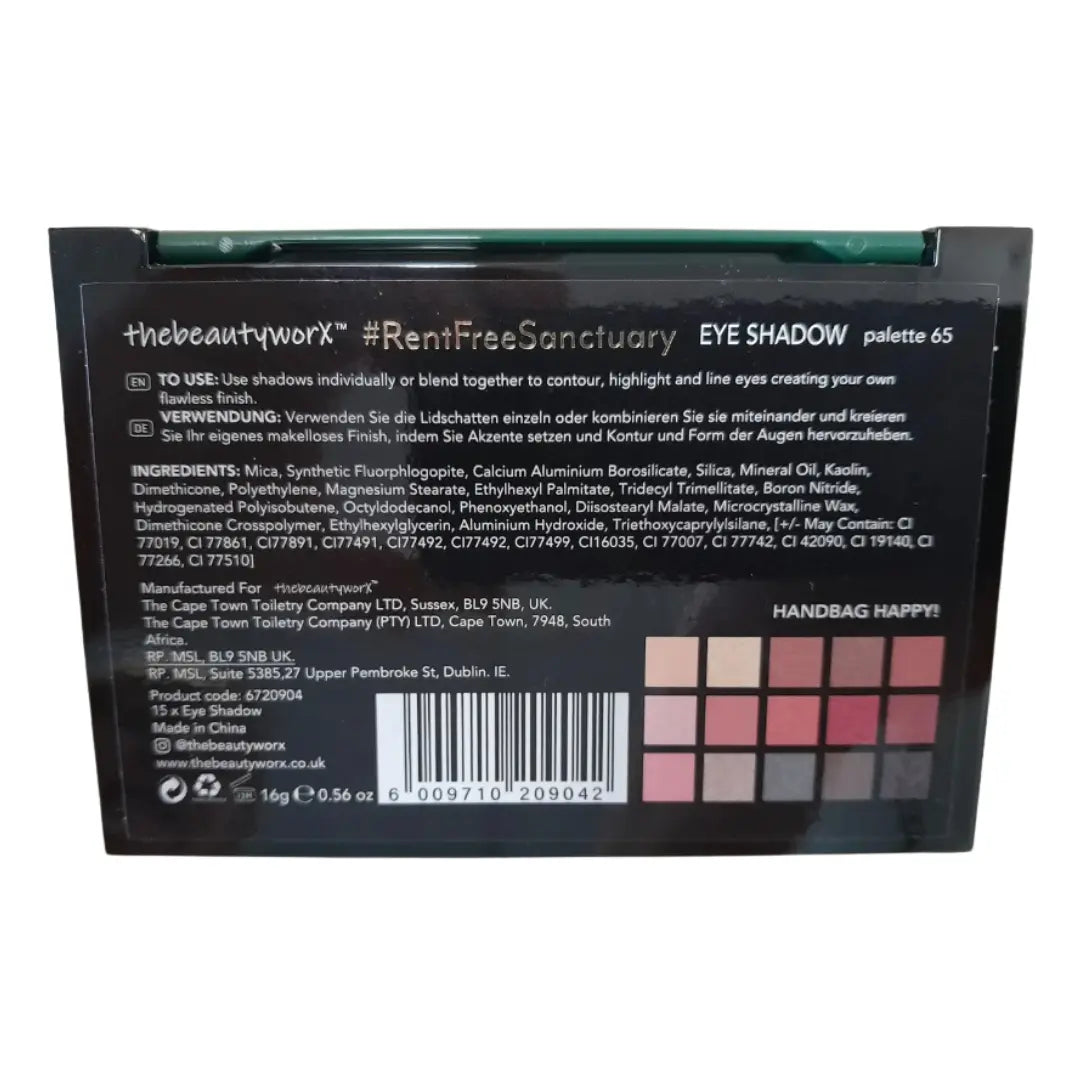 thebeautyworX #RentFreeSanctuary Eye Shadow Palette 65 ThebeautyworX