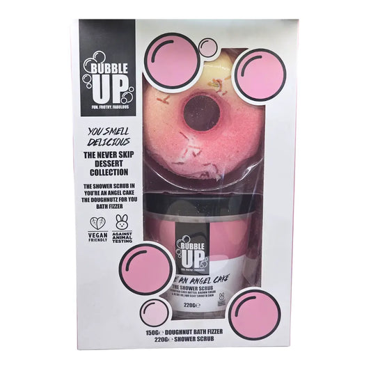 Bubble Up You Smell Delicious Gift Set Doughnut Bath Fizzer 150g + Shower Scrub 220g Bubble Up
