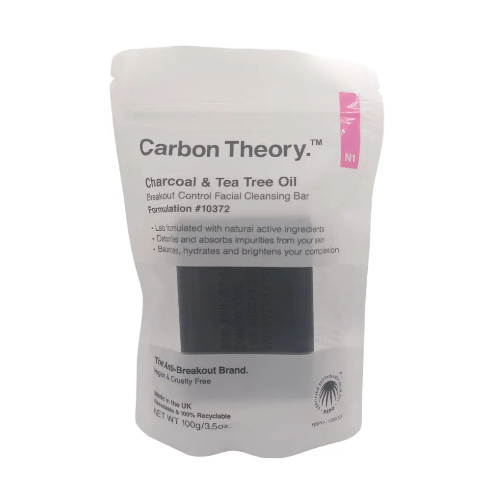 Carbon Theory Charcoal & Tea Tree Oil Facial Cleansing Bar 100g