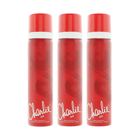 Revlon Charlie Red Perfumed Body Spray 75ml Pack of 3