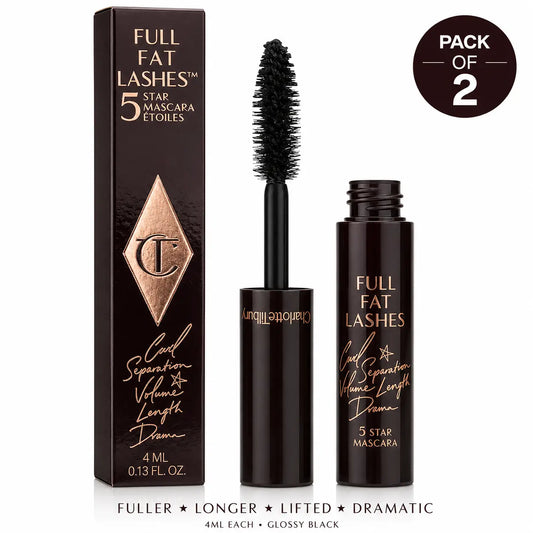 Charlotte Tilbury Full Fat 5 Star Mini Mascara 4ml - Glossy Black Pack of 2 Charlotte Tilbury