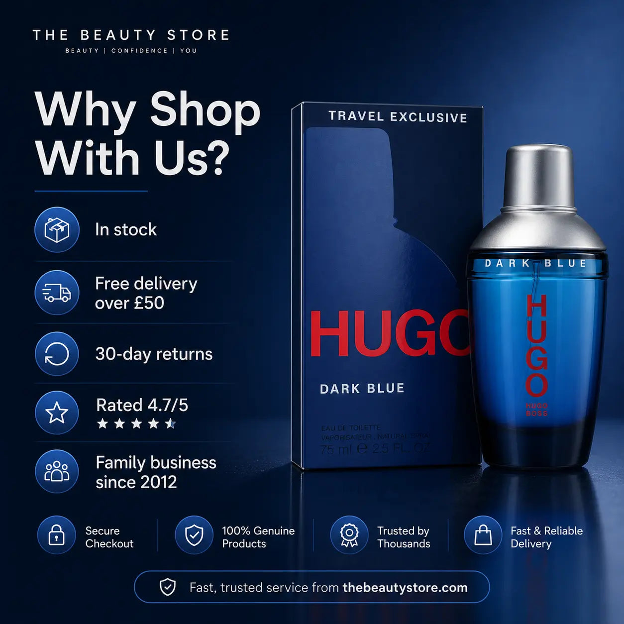 Hugo Boss HUGO Dark Blue Eau de Toilette Spray 75ml