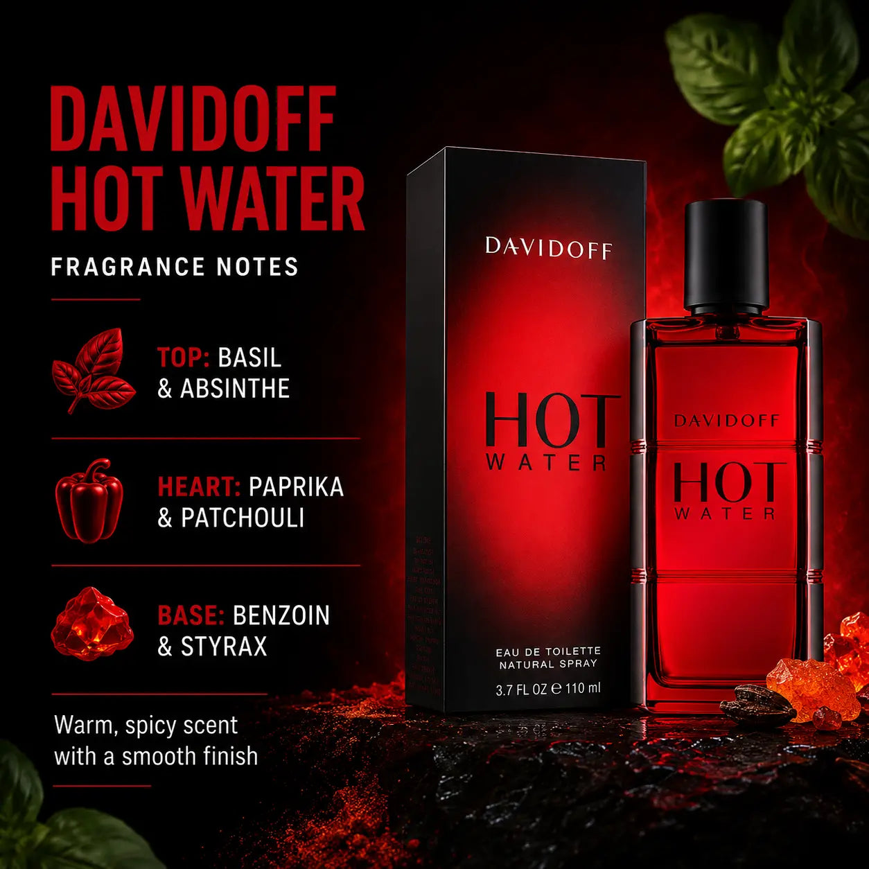 Davidoff Hot Water for Men Eau de Toilette Spray 110ml