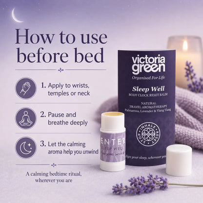 Sleep Well Body Clock Reset Balm Natural Travel Aromatherapy 1.5 g