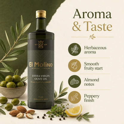 El Molino Extra Virgin Olive Oil Picual Olive Cold Pressed 1 Ltr