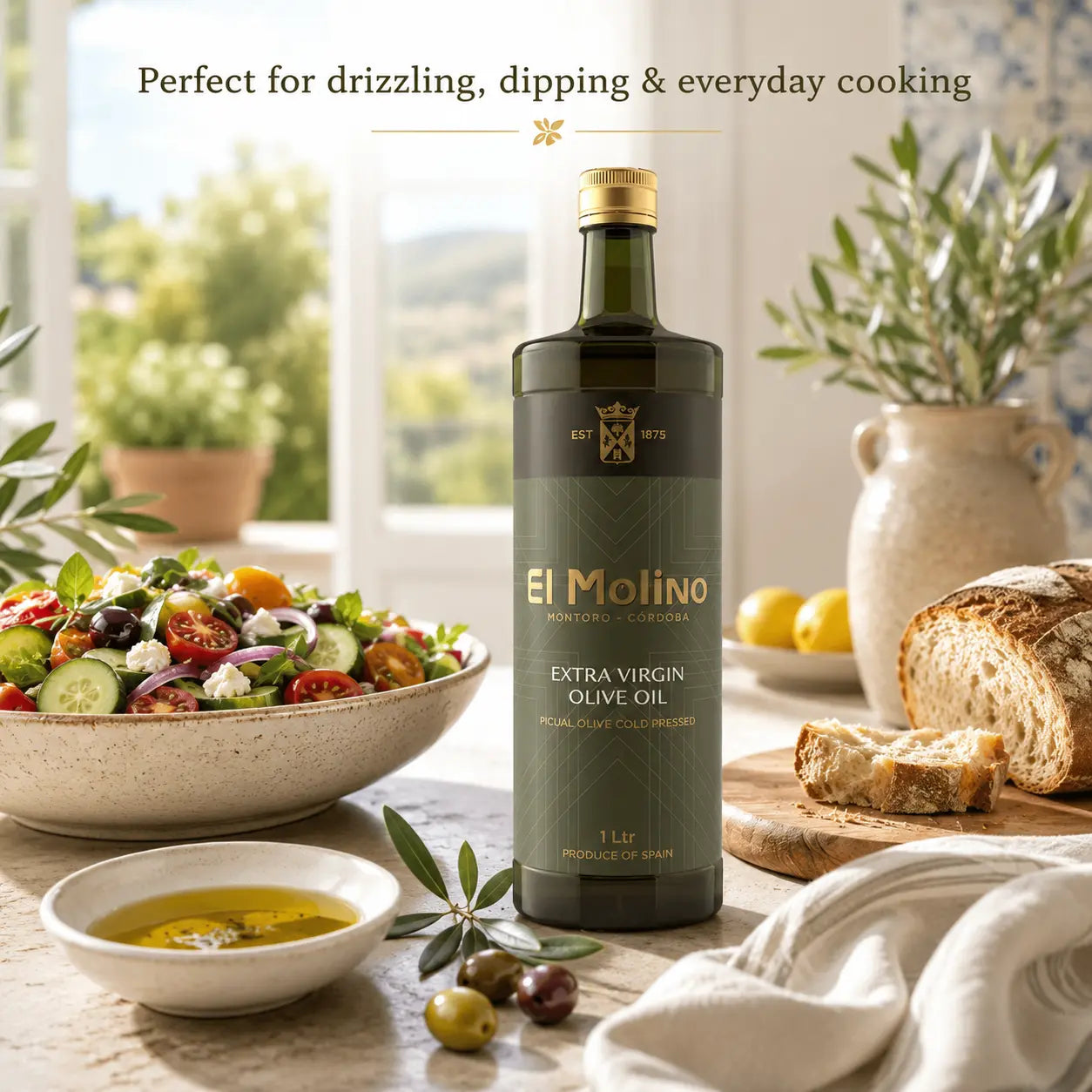 El Molino Extra Virgin Olive Oil Picual Olive Cold Pressed 1 Ltr