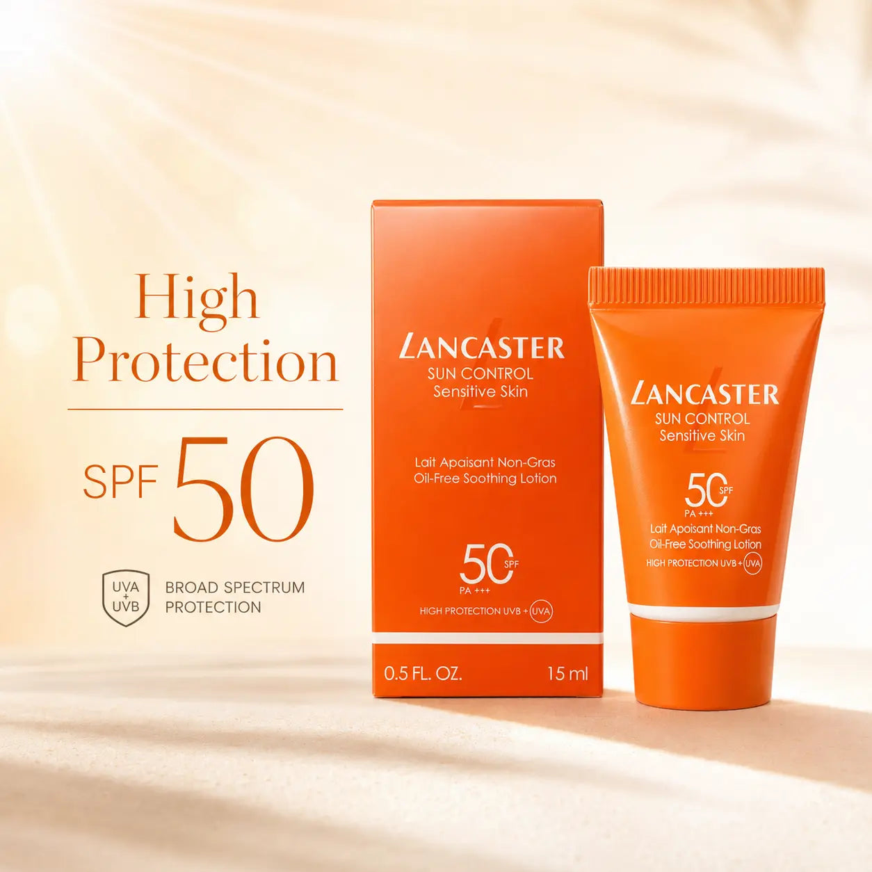 Lancaster Sun Control Sensitive Skin Oil-Free Soothing Lotion SPF 50 15ml