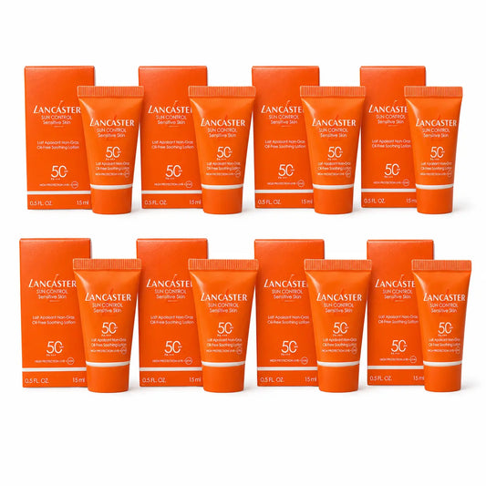 Lancaster Sun Control Sensitive Skin Oil-Free Lotion SPF 50+ 15ml Pack of 8