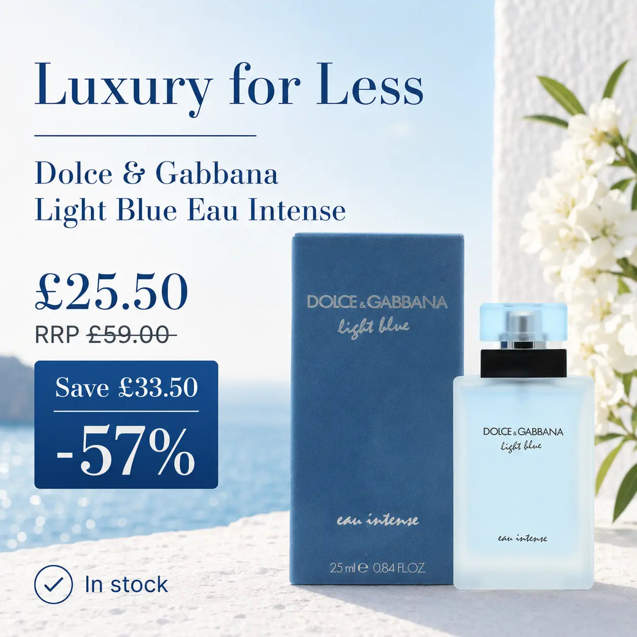 Dolce & Gabbana Blue Eau Intense for Her Eau de Parfum Spray 25ml Dolce and Gabbana