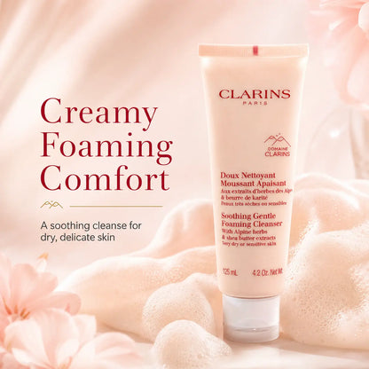 Clarins Soothing Gentle Foaming Cleanser with Alpine Herbs 125ml Very Dry or Sensitive Skin Clarins