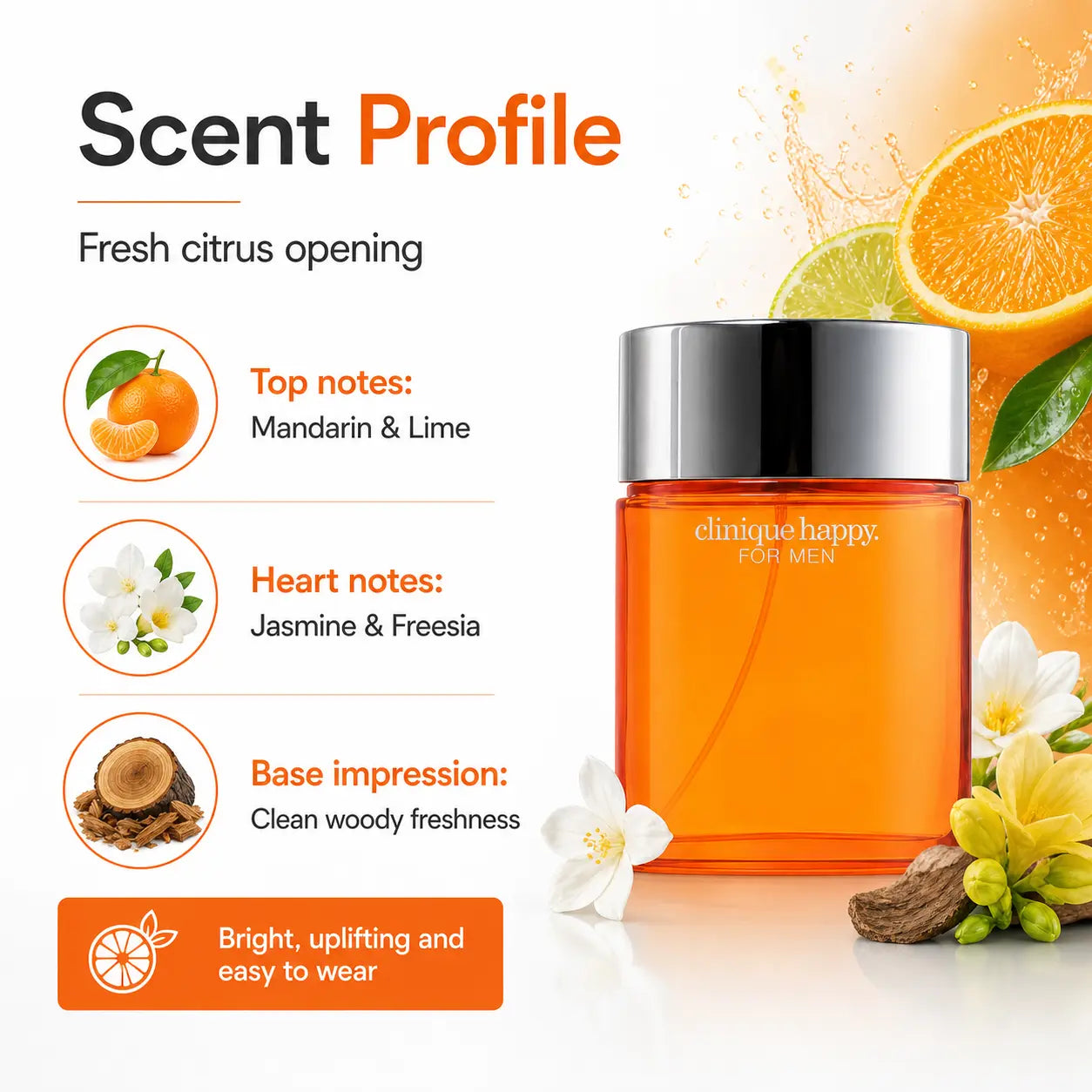 Clinique Happy for Men Cologne Spray Eau de Toilette Spray 100ml Clinique
