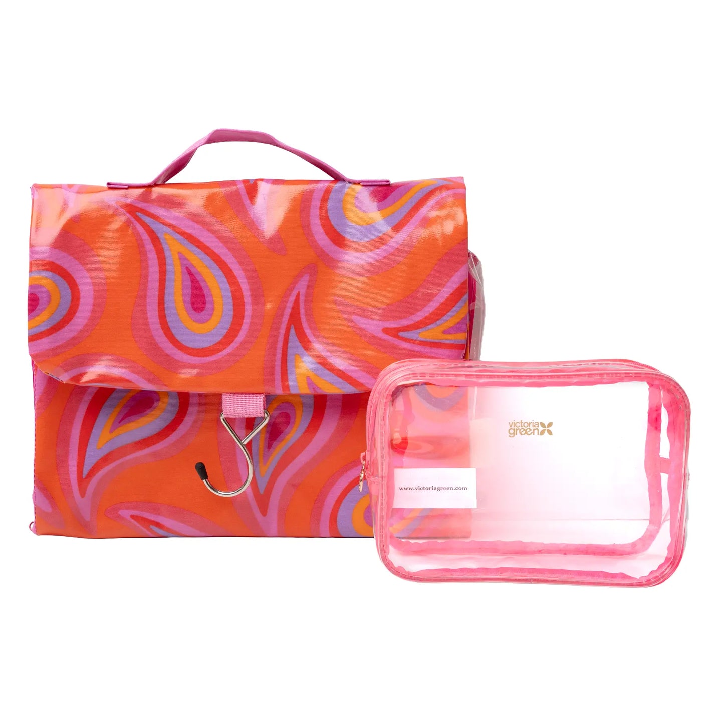 Groovy Paisley Threefold Hanging Wash Bag and Beauty Kit Case Set