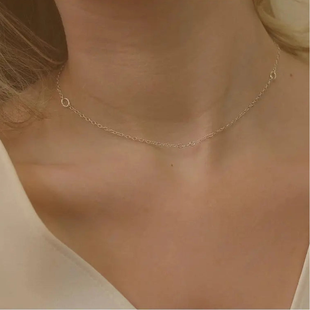 Elk & Bloom Simple Silver Choker Chain Necklace Elk & Bloom
