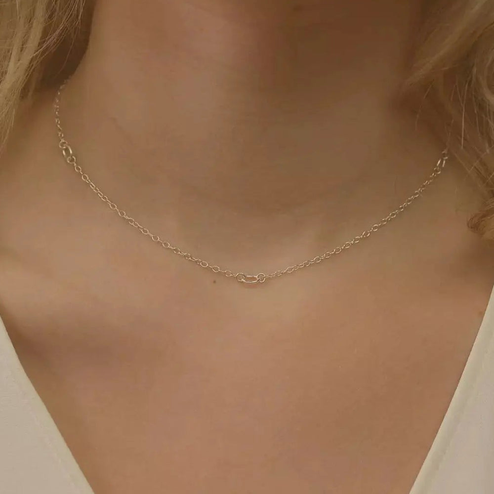 Elk & Bloom Simple Silver Choker Chain Necklace Elk & Bloom