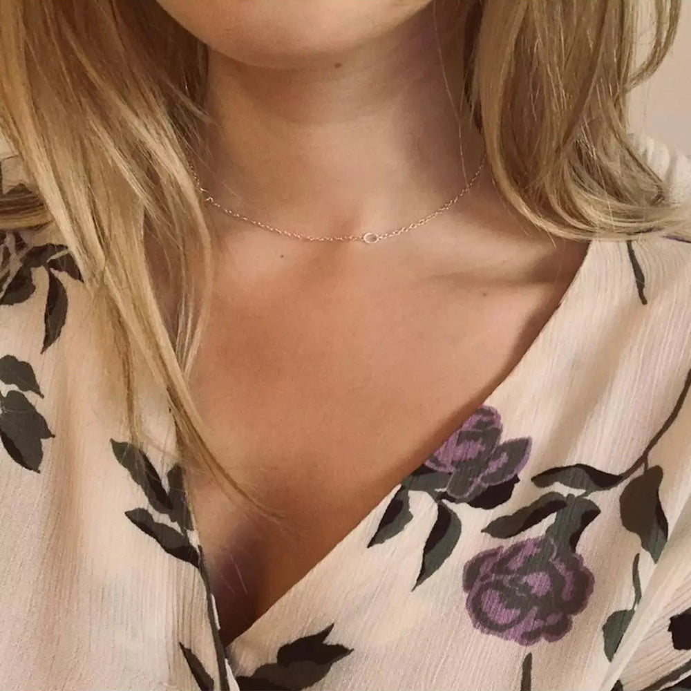 Elk & Bloom Simple Silver Choker Chain Necklace Elk & Bloom