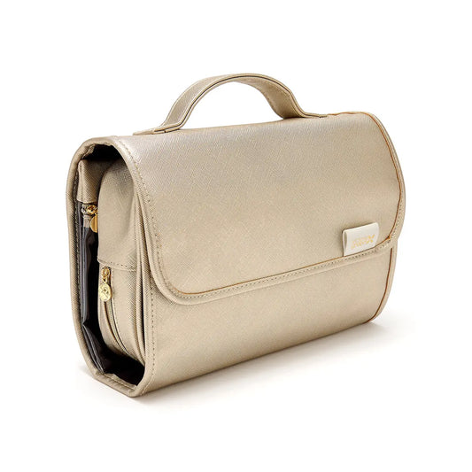 'Emma' 3 in 1 Hanging Wash Bag in Gold Victoria Green