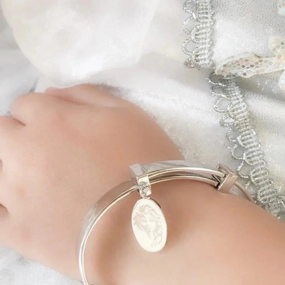 Disney's FROZEN 2 Kids Elsa Expandable Bangle 'White Gold Plated' DFB162 Disney
