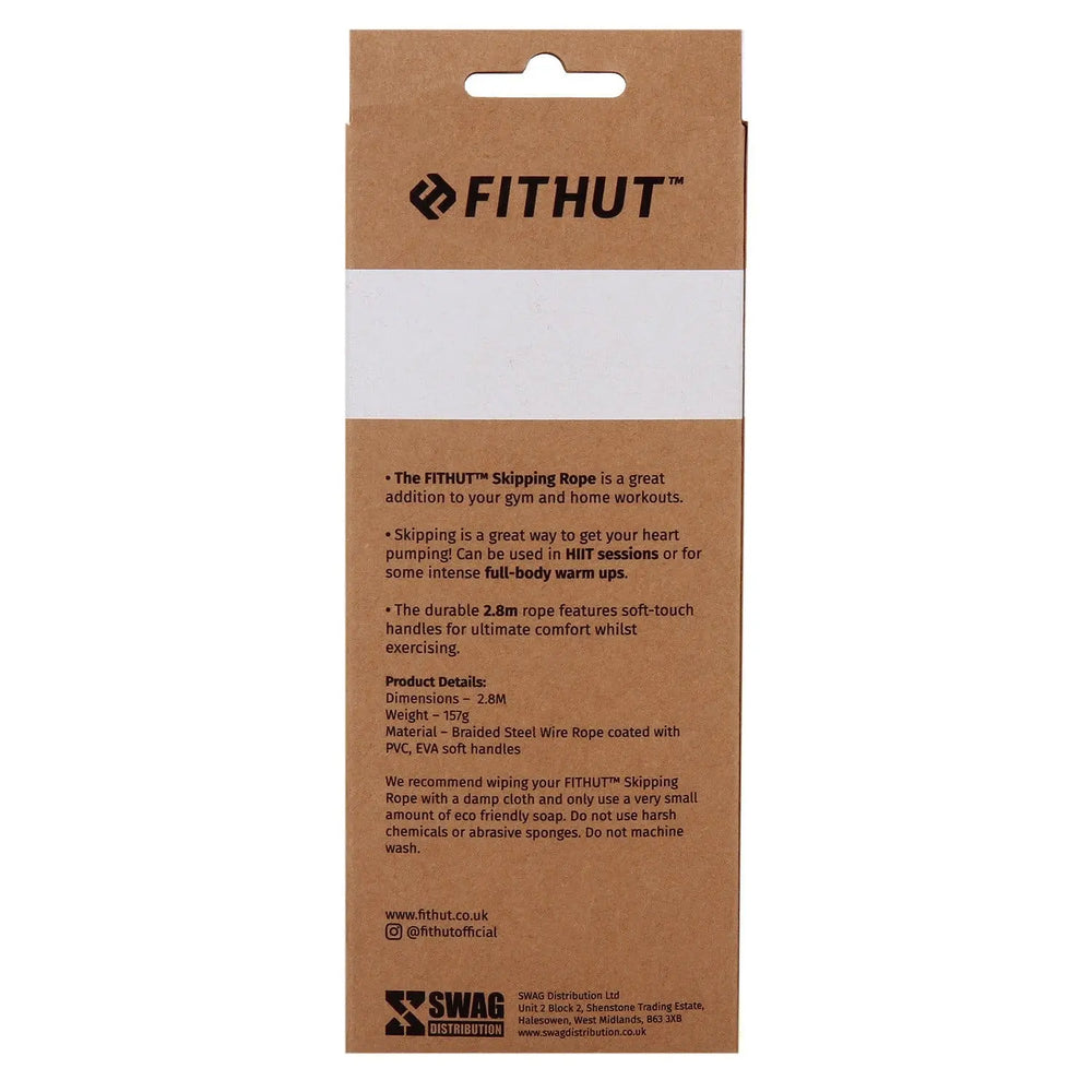 FITHUT Skipping Rope 2.8m - Black - The Beauty Store