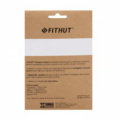 FitHut Resistance Loop Exercise Bands - Pink (Set of 3)