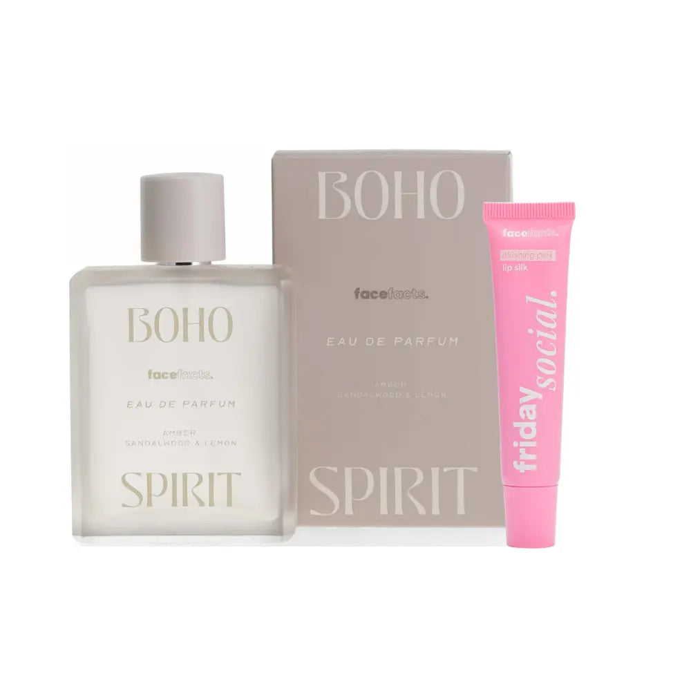 Face Facts Fragrance Lip Gloss Bundle Boho Spirit 100ml + Lip Gloss Balm Face Facts
